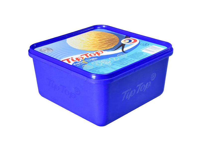 2Л квадратный пластиковый контейнер для мороженого IML